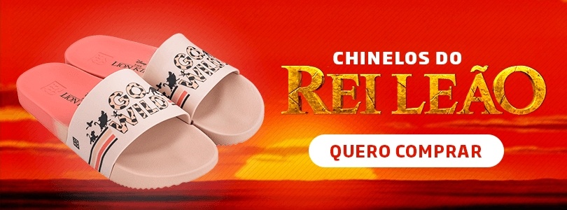 Banner para a coleção de chinelos Zaxy Rei Leão.